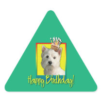 Birthday Cupcake - West Highland Terrier Triangle Stickers