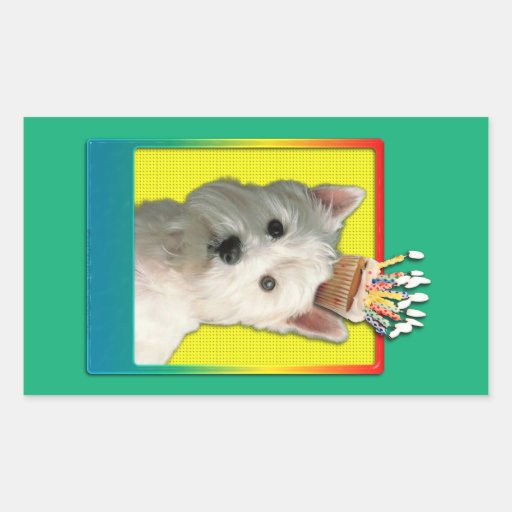 Birthday Cupcake - West Highland Terrier Rectangle Sticker