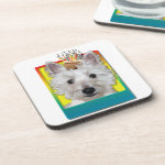 Birthday Cupcake - Westie - Tank Drink Coaster Birthday Cupcake - Westie - Tank Drink Coaster