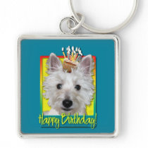 Birthday Cupcake - Westie - Tank Keychain