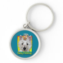Birthday Cupcake - Westie - Tank Keychains