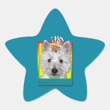 Birthday Cupcake - Westie - Tank Stickers