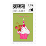 Birthday Cupcake with Candle Postage Stamp