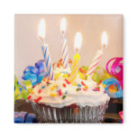 Birthday Cupcake with Candles Magnet
