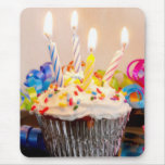 Birthday Cupcake with Candles Mousepads