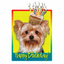 Birthday Cupcake - Yorkshire Terrier Cut Outs