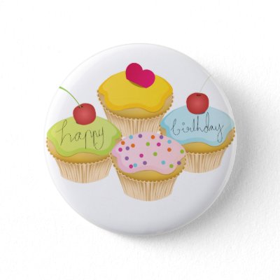 Birthday Cupcakes buttons