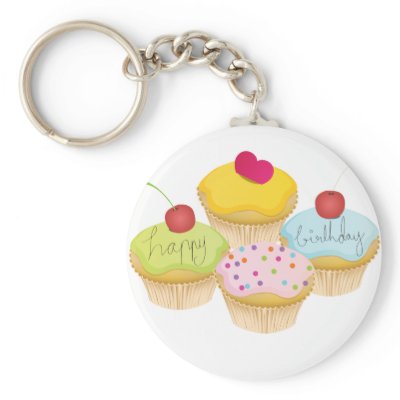 Birthday Cupcakes keychains
