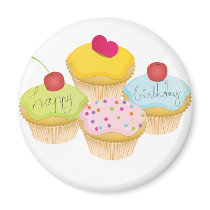 Birthday Cupcakes Refrigerator Magnets
