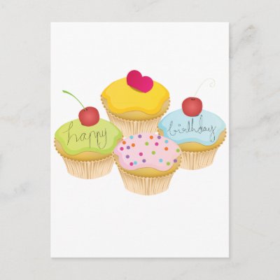 Birthday Cupcakes postcards