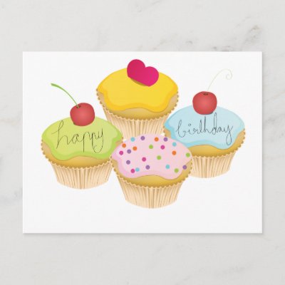 Birthday Cupcakes postcards