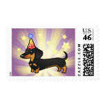 Birthday Dachshund (smooth coat) Postage Stamp