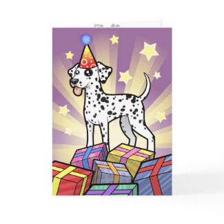 Cartoon Dalmatian Birthday Card Cute Cartoon Dalmatian Birthday Card
