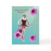Birthday, Daughter, Ballerina with Pink Mums Card card