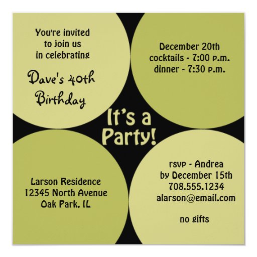 Birthday Dinner Party Invitation Template | Zazzle