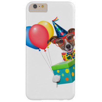 Birthday Dog With Balloons Tie and Glasses Barely There iPhone 6 Plus Case
