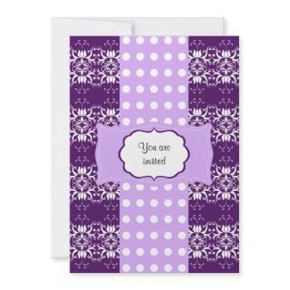 Birthday Elegant Damask (Purple) invitation