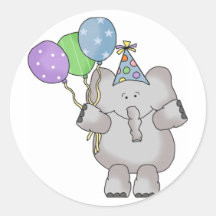 Birthday Elephant Sticker