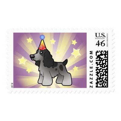 Birthday English Cocker Spaniel Postage by CartoonizeMyPet