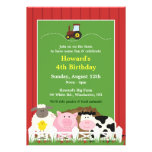 Birthday Farm Animals Flat Invitation
