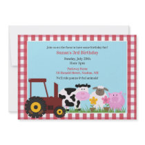 Birthday Farm Animals Invitation