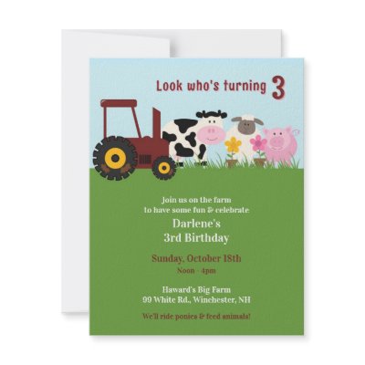 Birthday Farm Animals Invitation by all_items
