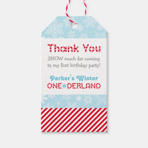 Birthday Favor Tags | Winter ONEderland Party Pack Of Gift Tags-0