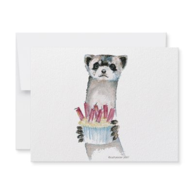 Birthday Ferret Custom Announcements by cathylester