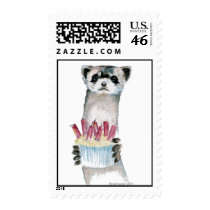 Birthday Ferret Postage Stamp
