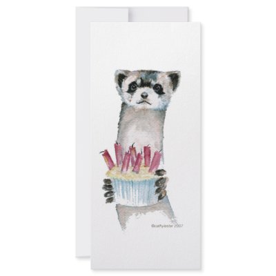 Birthday Ferret Customized Rack Card by cathylester
