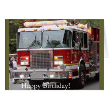 Birthday Fire Engine Card