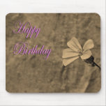 Birthday Flower and Stone in Sepia Mouse Pads