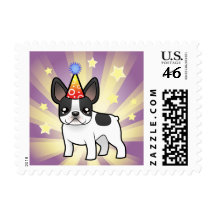 Birthday French Bulldog Postage Stamp