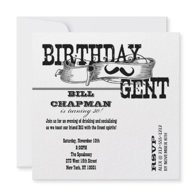Birthday Gent Birthday Party Invitation by shindig_shoppe