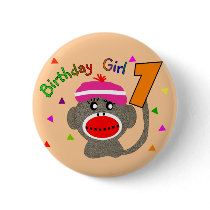 Birthday Girl "1" year old buttons