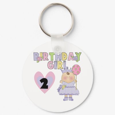 Birthday Girl 2nd Birthday Tshirts and Gifts Keychains by kids_birthdays