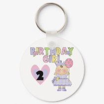 Birthday Girl 2nd Birthday Tshirts and Gifts keychains by kids_birthdays Birthday Girl 2nd Birthday Tshirts and Gifts keychains
