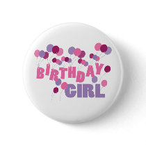 Birthday Girl Balloons buttons
