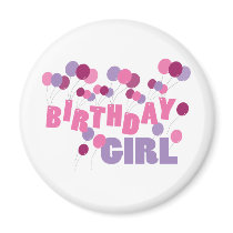 Birthday Girl Balloons magnets