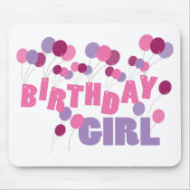 Birthday Girl Balloons mousepads
