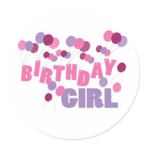 Birthday Girl Balloons stickers