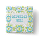Birthday Girl Blue buttons by zipporahdesigns Birthday Girl Blue buttons