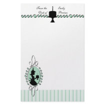 Birthday Girl Blue Cameo stationery