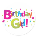 Birthday girl colorful Tshirt Stickers