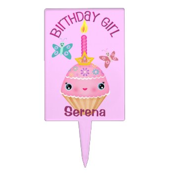 Birthday Girl Cupcake Pick Cake Topper