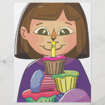 Birthday girl cupcakes full color flyer