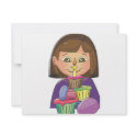 Birthday girl cupcakes invitations