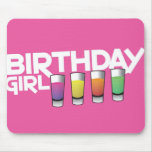 Birthday Girl greeting card in hot pink! Mouse Pad