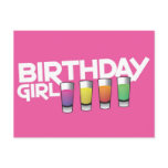 Birthday Girl greeting card in hot pink! Post Card