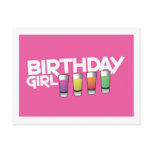 Birthday Girl greeting card in hot pink! Post Card